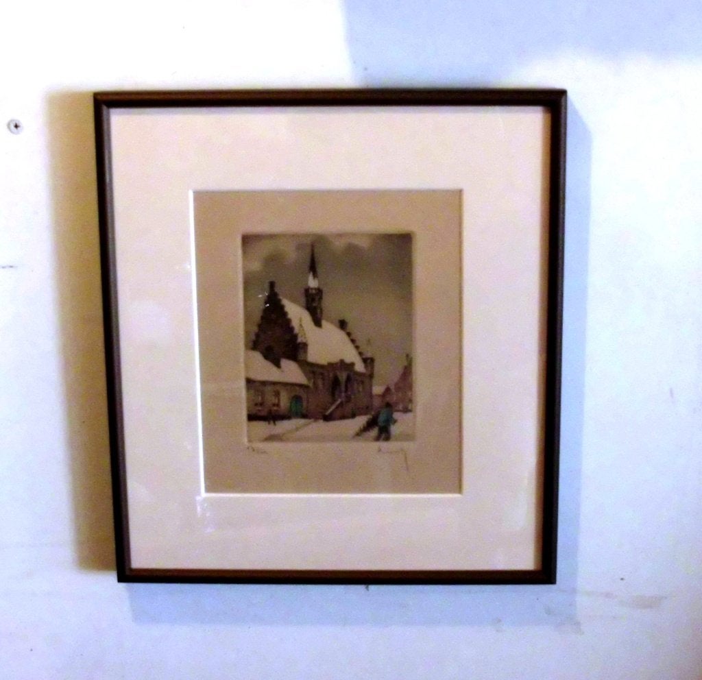 Roger Hebbelinck  1912 - 1987, Antiek en Kunst, Stadsgezicht, Ophalen of Verzenden, Ingelijst, 1950 - 1999
