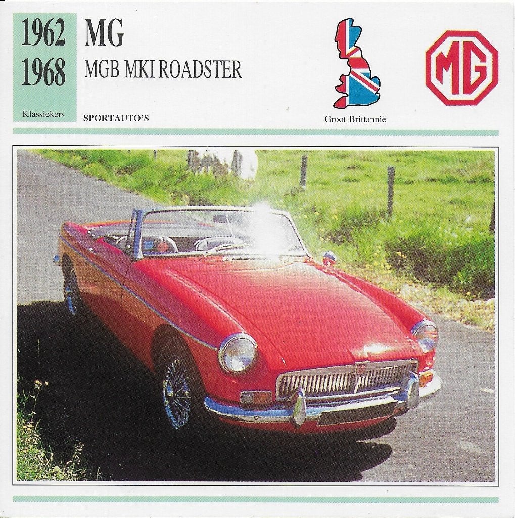 Ma32 autokaart mg mgb mki roadster ( 1962 - 1968 ), Ophalen of Verzenden, Zo goed als nieuw, Auto's