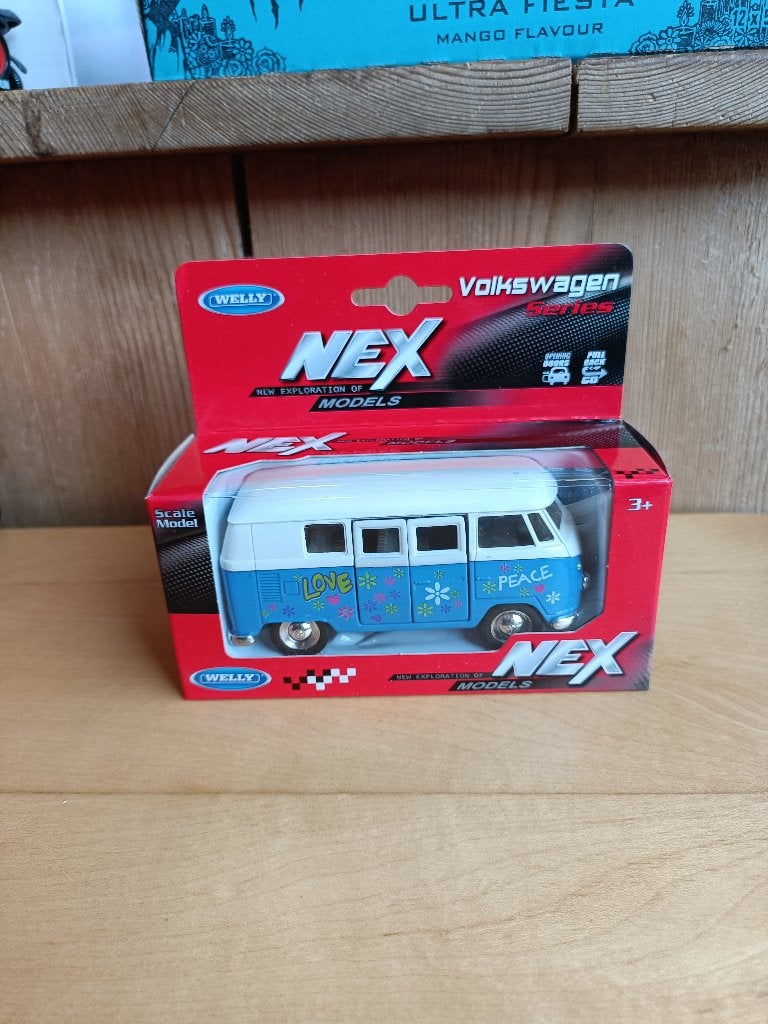 Welly VW T1 Bus Love en Peace, Ophalen of Verzenden, Nieuw, Auto, Overige merken