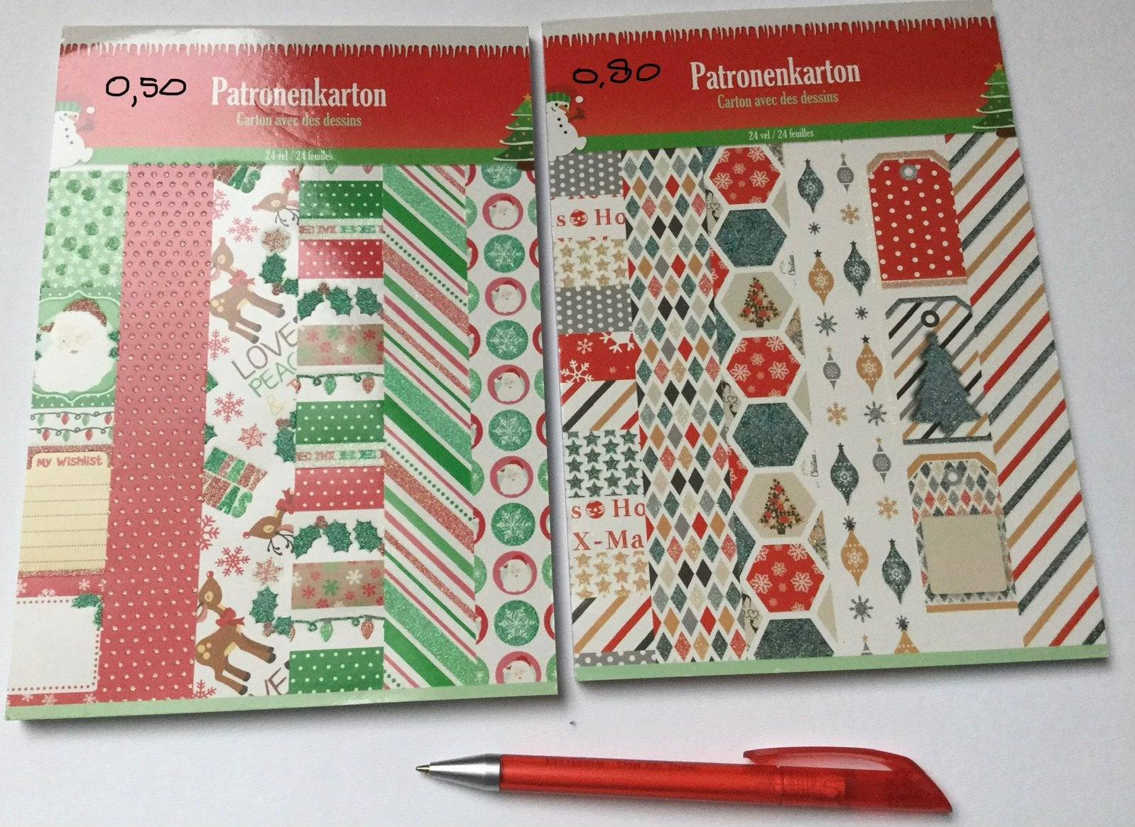 Kerst papier karton blok met glitter nw samen 1,00, Ophalen of Verzenden, Nieuw
