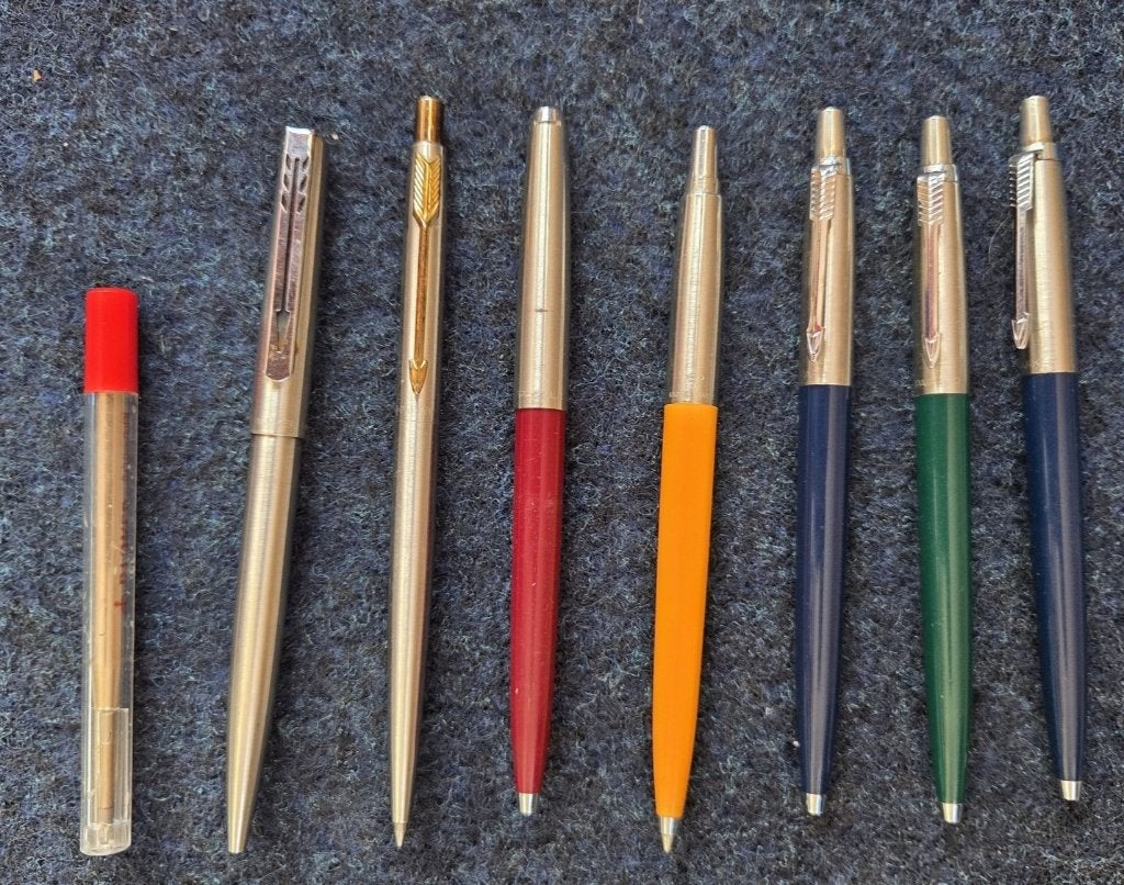 Parker pennen 7 stuks, Ophalen of Verzenden, Gebruikt, Balpen, Parker