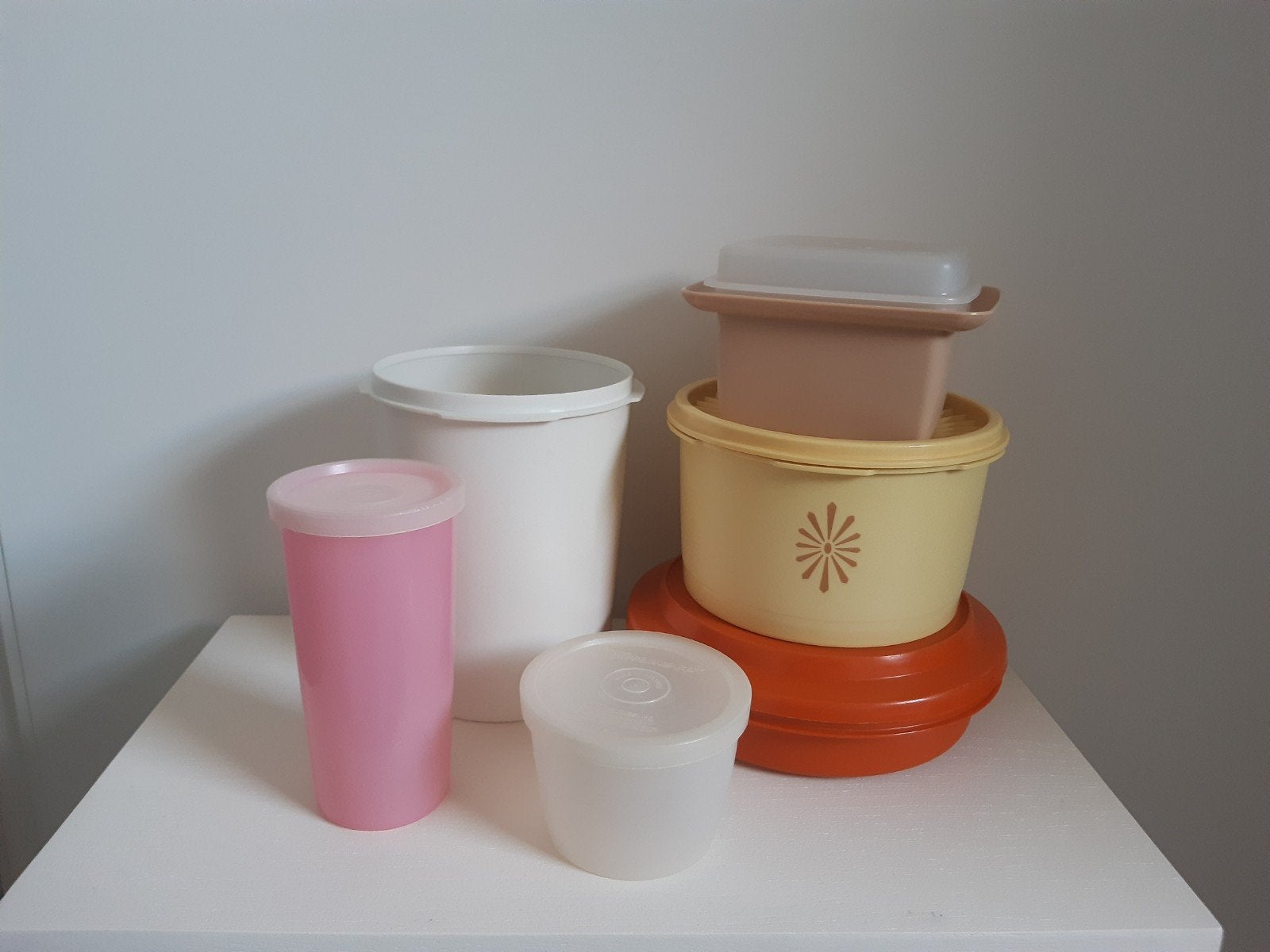 Vintage Tupperware, Ophalen of Verzenden, Gebruikt, Overige kleuren, Bus of Trommel