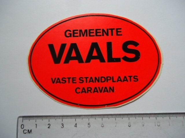 sticker oud VAALS Limburg caravan camping retro, Verzenden, Zo goed als nieuw, Bedrijf of Vereniging