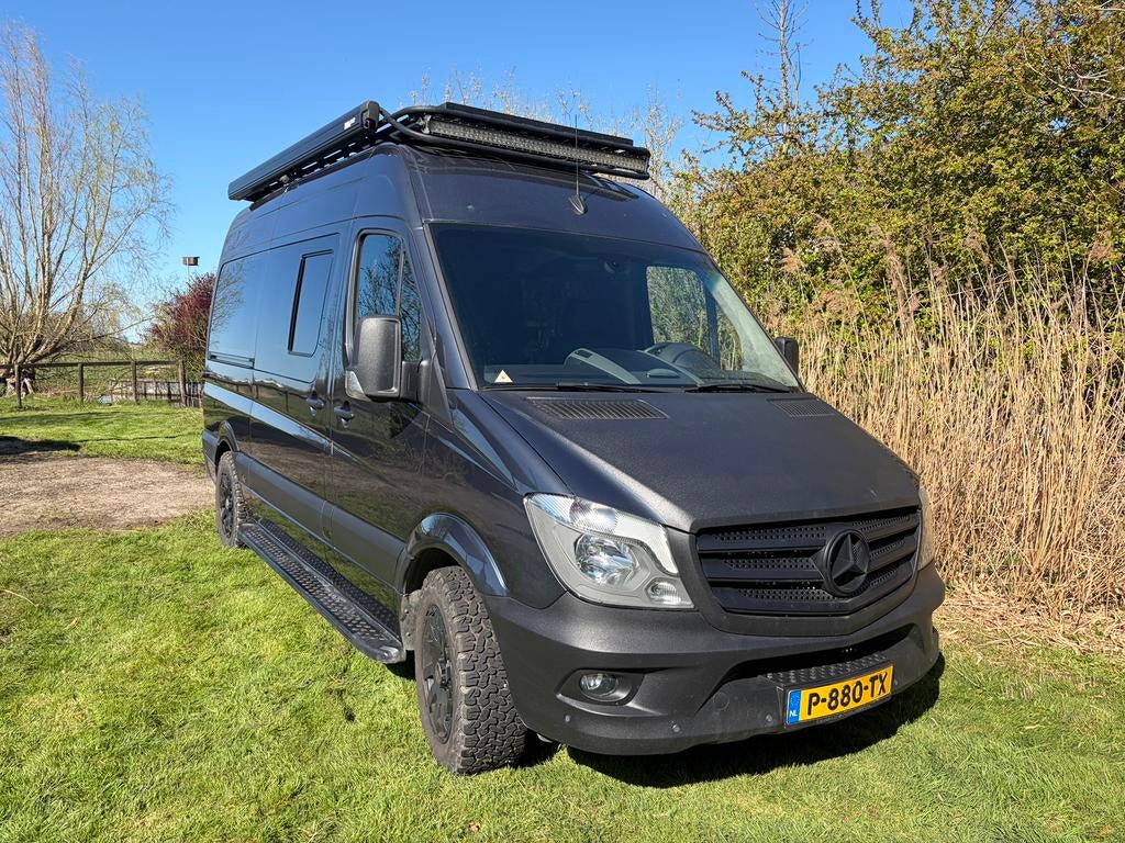 Mercedes Sprinter Camper 2016 | 4 pers | Luxe & Off-grid, Auto's, Automaat, Euro 5, Zwart, Mercedes-Benz