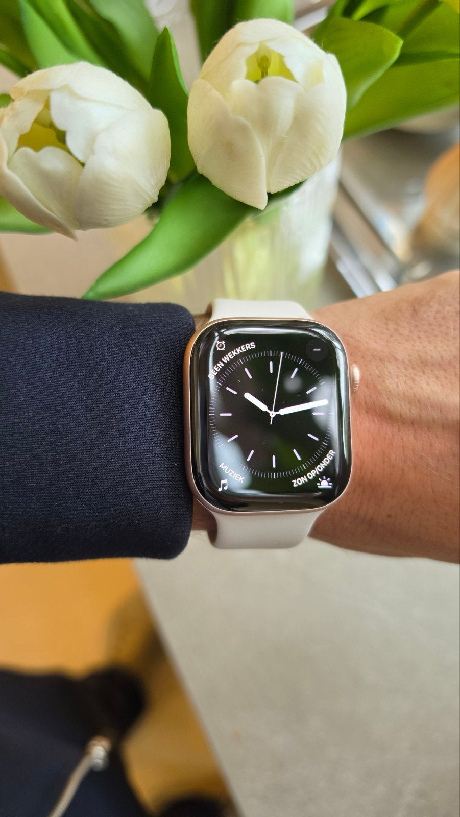 Apple Watch Series 11 46mm Rosé Goud GPS 100% batterij, IOS, Ophalen of Verzenden, Zo goed als nieuw, Roze