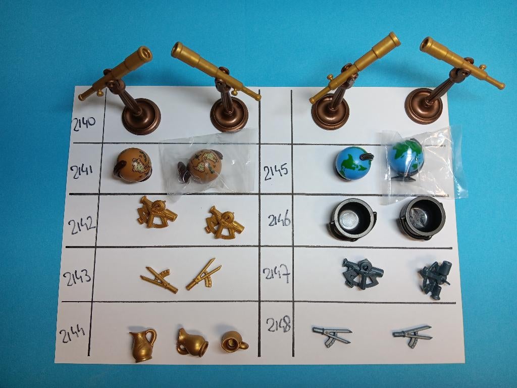 Playmobil Onderdelen 2140-48 Wereldbol Sextant Passer Vaas, Verzenden, Gebruikt, Los playmobil