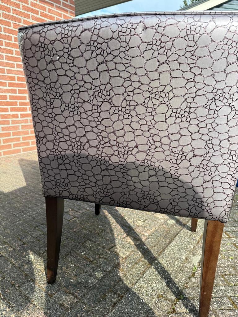 8 stoelen met armleuning en bijpassende salontafels, Ophalen, Gebruikt, Grijs, Vijf, Zes of meer stoelen