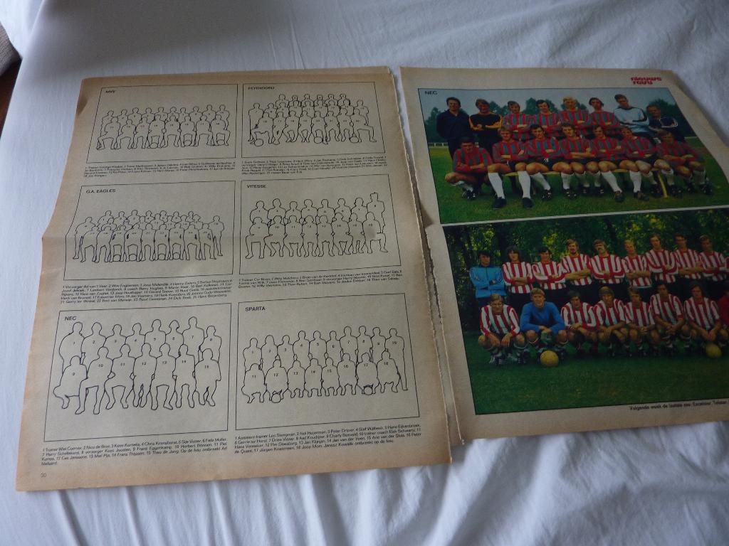 4 PAGINA`S ARTIKEL VOETBAL NIEUWE REVU 1970-6 CLUBS KLEUR, Verzamelen, Verzenden, 1920 tot 1940, Knipsel(s)