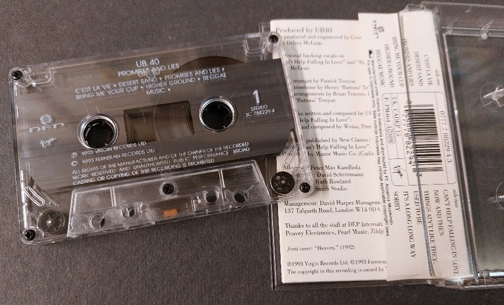 UB40 CASSETTE Indonesie Promises And Lies UB 40 Zeldzaam !, Gebruikt, Verzenden, UB40, 1 bandje