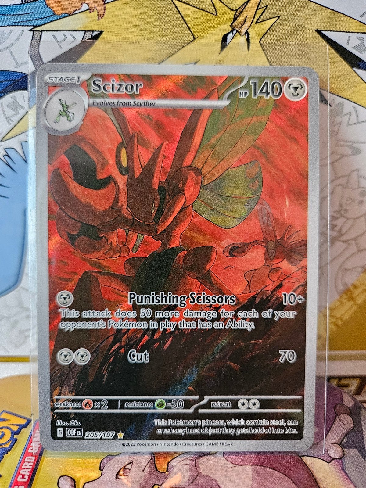Scizor 205/197 Obsidian Flames Pokemon card new Full Art, Verzenden, Nieuw, Losse kaart, Foil