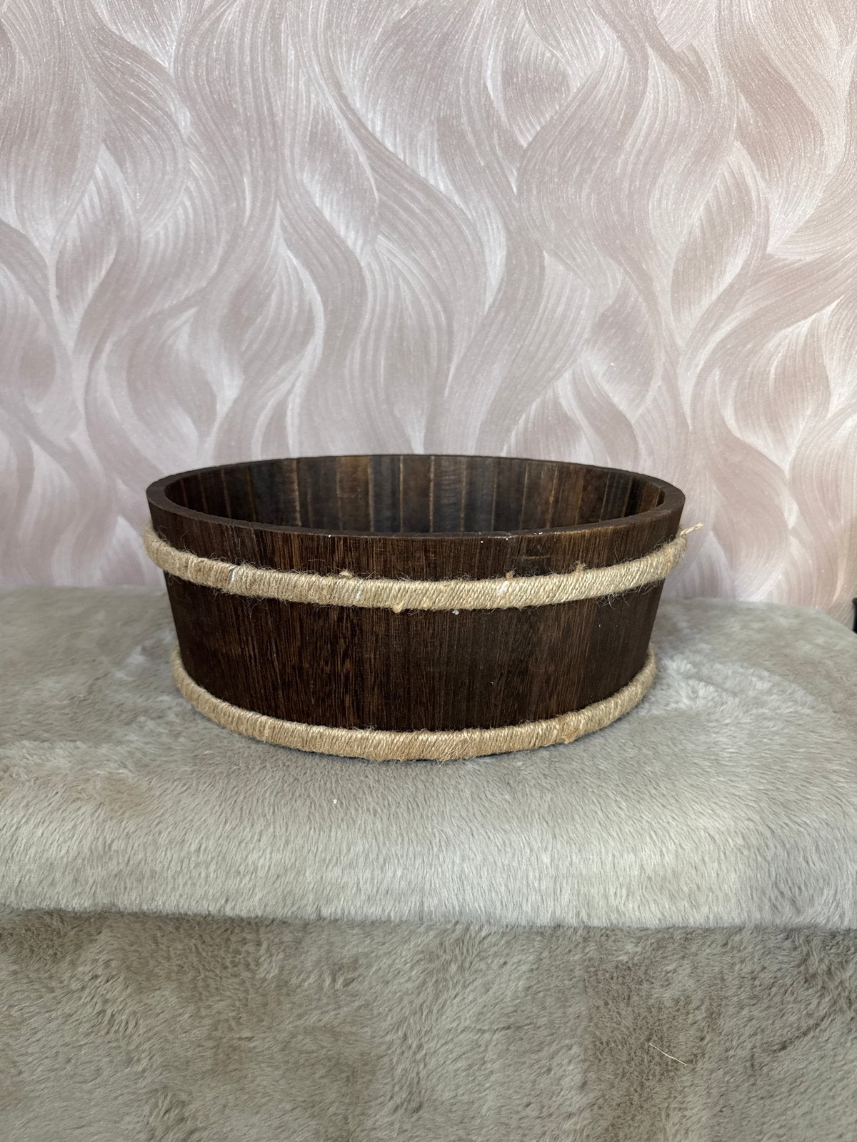 Newborn prop houten mandje met touw bad tub, Ophalen of Verzenden, Nieuw