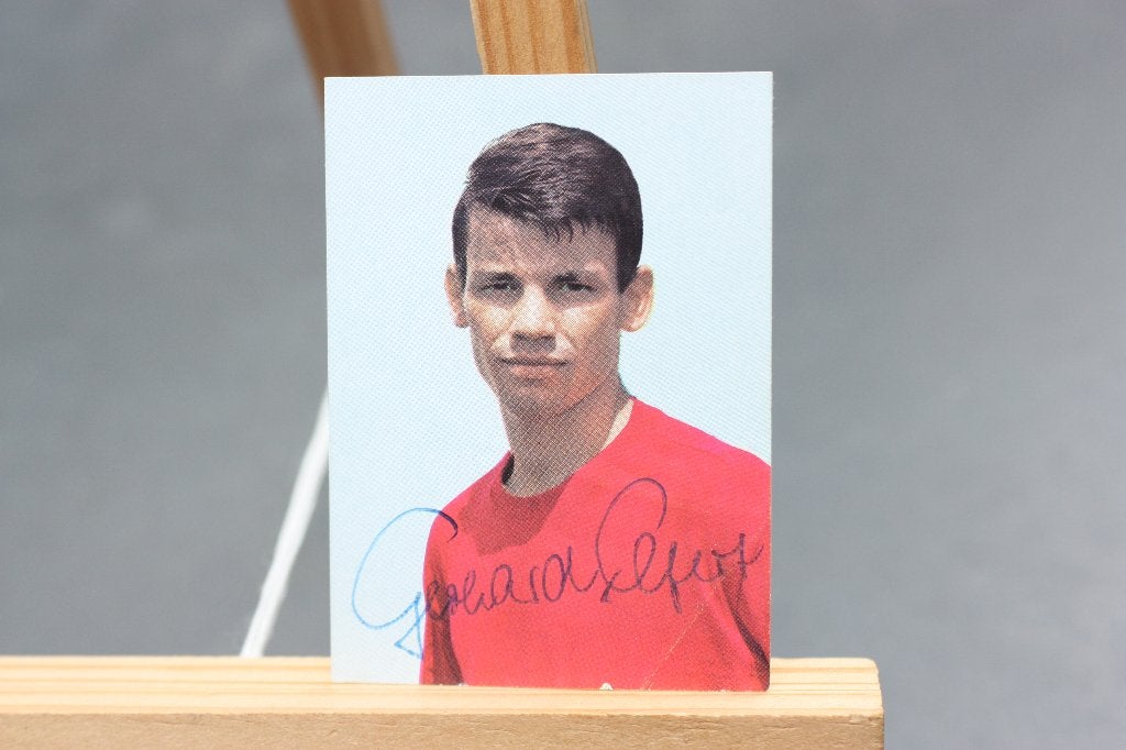 Gekleurd fotokaartje Gerhard Elfert Borussia + handtekening, Verzamelen, Overige Verzamelen, Gebruikt, Ophalen of Verzenden