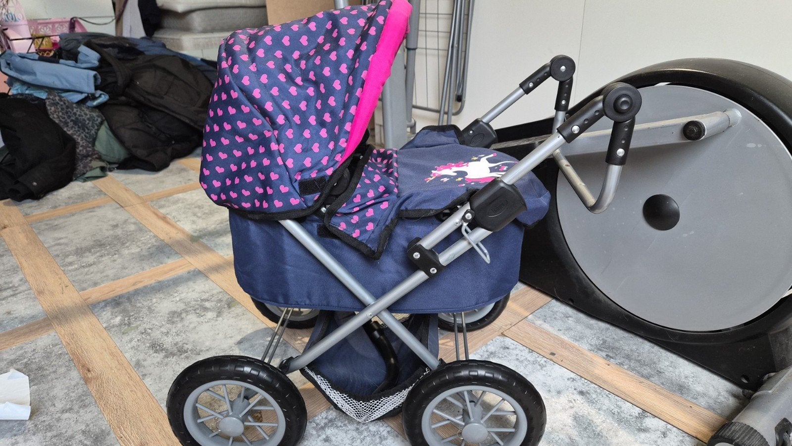 Poppenwagen met eenhoorn - Zo goed als nieuw, Ophalen of Verzenden, Zo goed als nieuw, Babypop