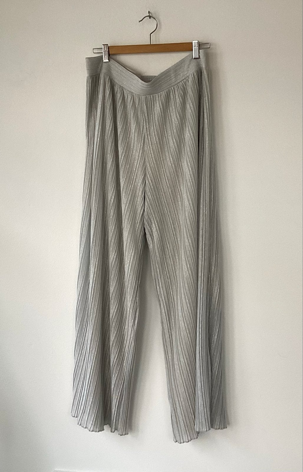 Aimee the Label Ramses2 plissé broek zilver XL, Kleding | Dames, Verzenden, Maat 42/44 (L), Nieuw, Lang