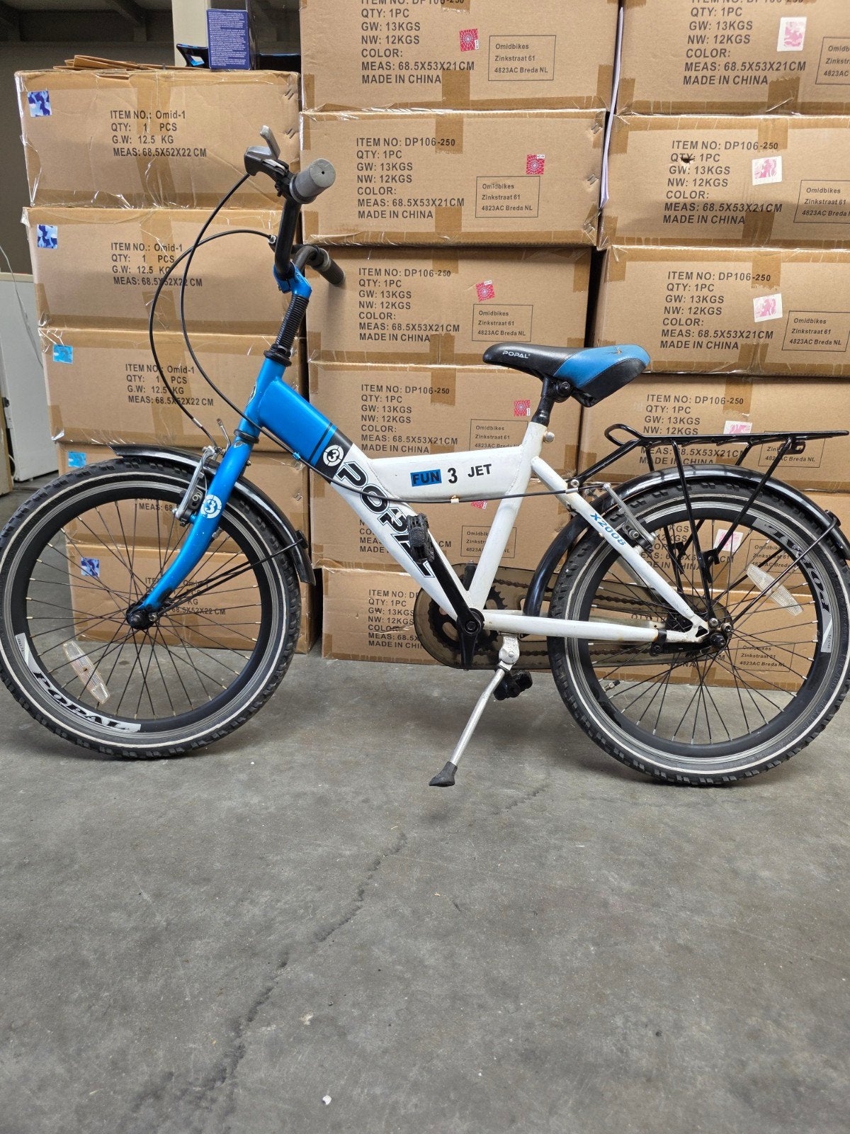 20 inch  Kinderfiets  Jongens Fiets- Blauw/Wit, Overige merken, Terugtraprem, Gebruikt, Minder dan 49 cm