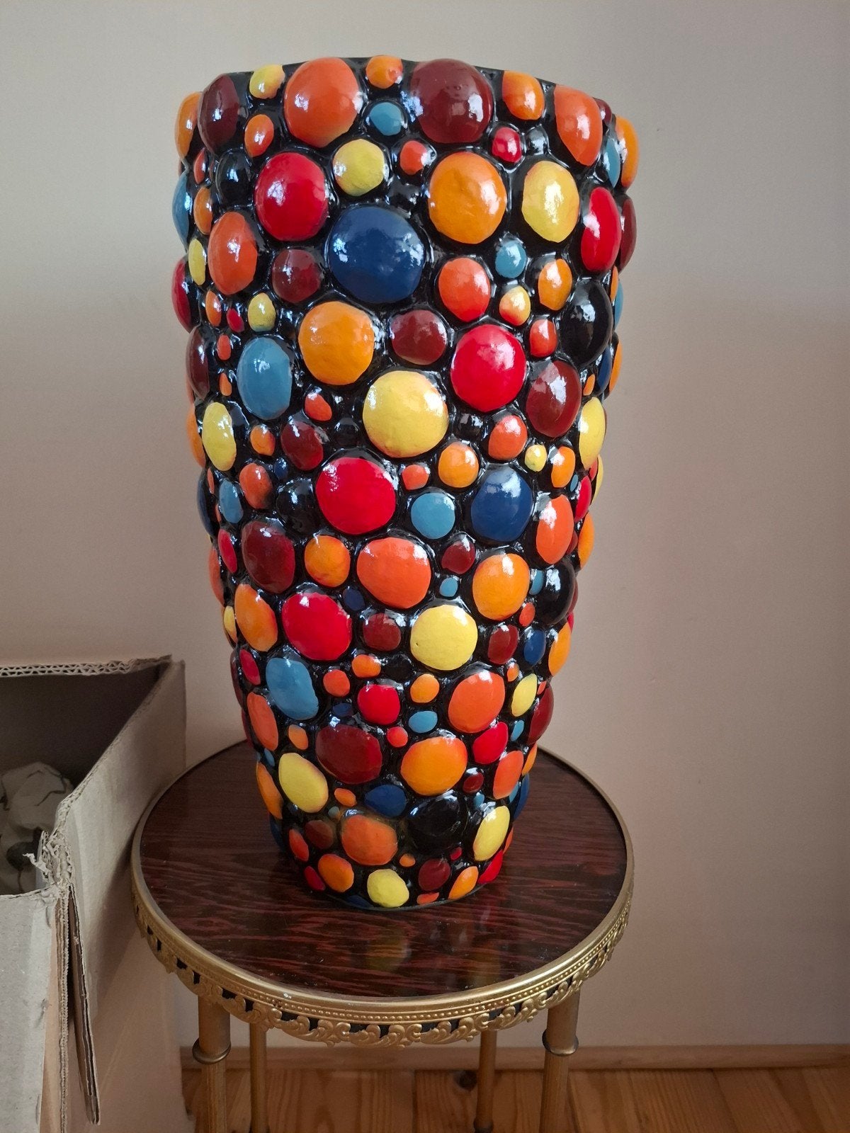 Wisnu kleurrijke Madu Fair trade vaas Akun 40 cm, Ophalen, Nieuw