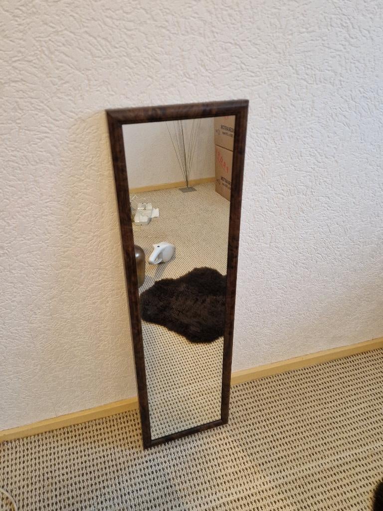 Rechthoekige spiegel met kunsthouten rand, Minder dan 50 cm, Ophalen of Verzenden, Zo goed als nieuw, Minder dan 100 cm