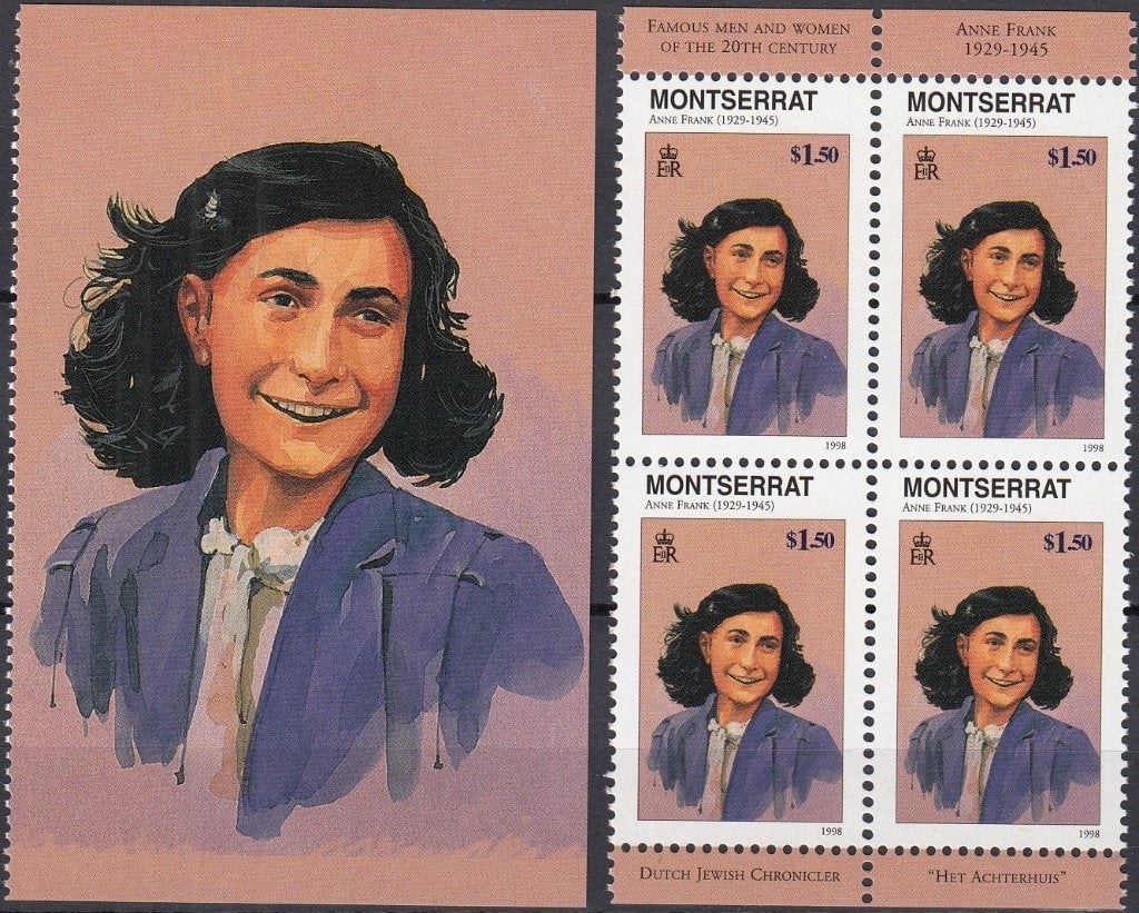 Montserrat- P4.30.8- 1998- Anne Frank- Achterhuis- Set- P, Postzegels en Munten, Verzenden, Postfris, Midden-Amerika