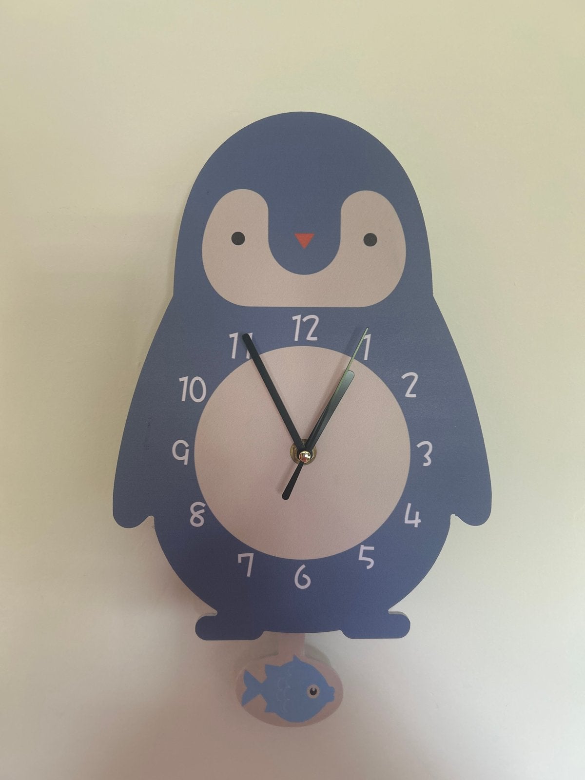 Leuke Pinguïn Wandklok - Werkt Perfect!, Ophalen, Analoog, Blauw, Modern