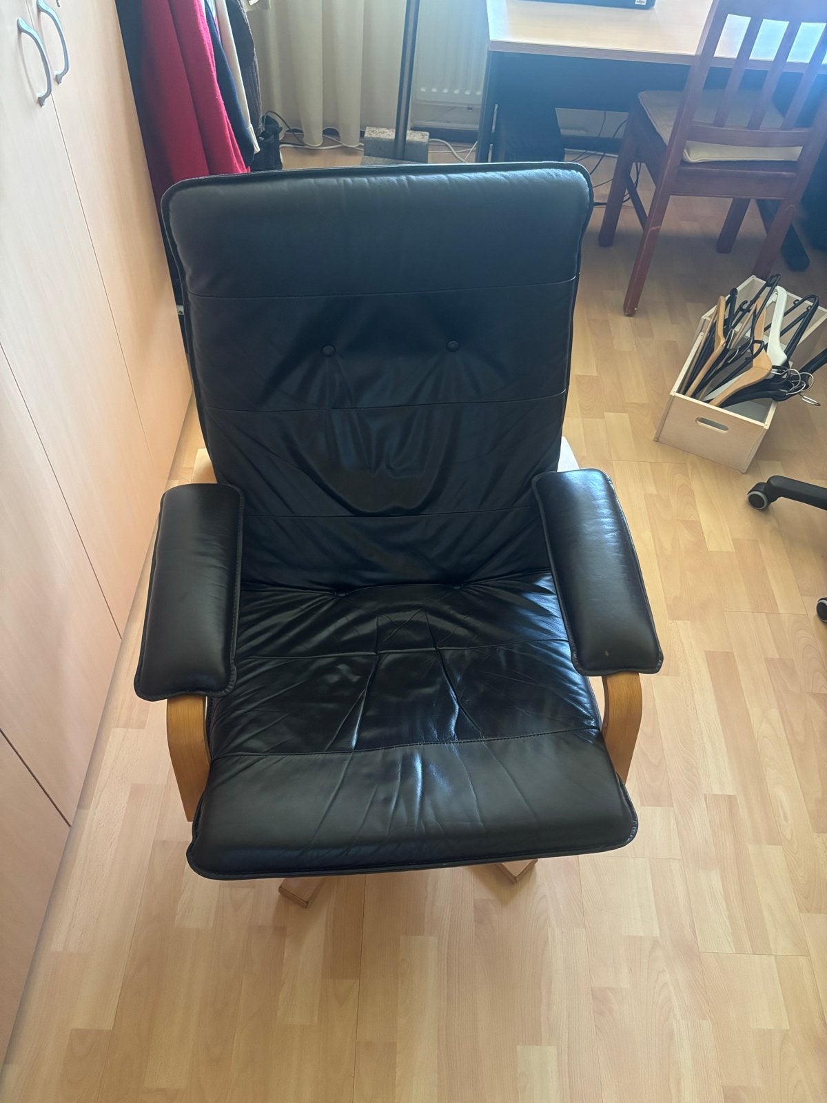 Leren draaibare stoel - Comfortabel en stijlvol, Ophalen, Gebruikt, 50 tot 75 cm, Leer