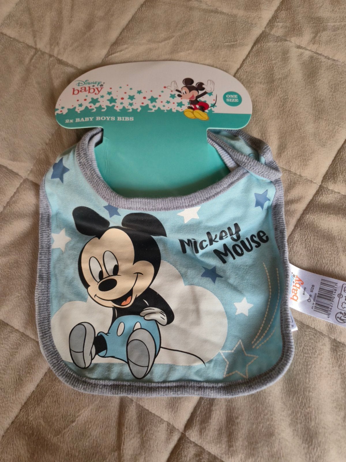 Nieuwe Disney Baby Mickey Mouse Slabbetjes (2 stuks), Ophalen of Verzenden, Nieuw