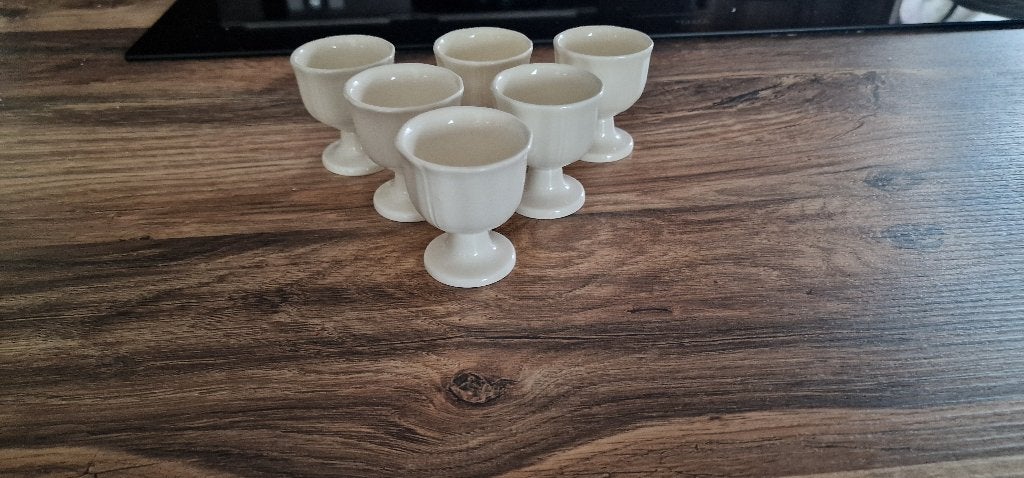 Wedgwood Queens Plain 6 eierdopjes, Overige typen, Ophalen of Verzenden, Zo goed als nieuw, Wedgwood