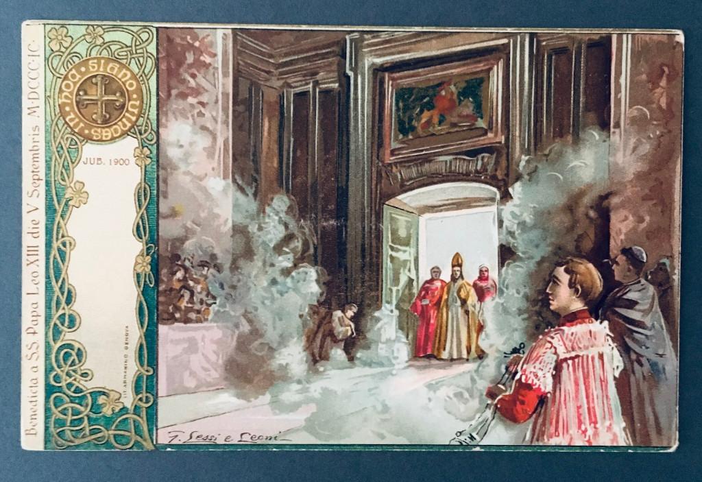 Prentbriefkaart: Benedicta S.S. Papa Leo XIII 1900, Ophalen of Verzenden, Voor 1920, Ongelopen, Overige thema's