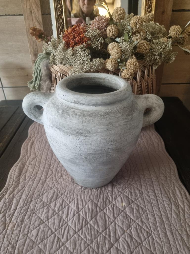 Mooie zware betonnen kruikpot, Ophalen, Overige kleuren, Minder dan 50 cm, Glas