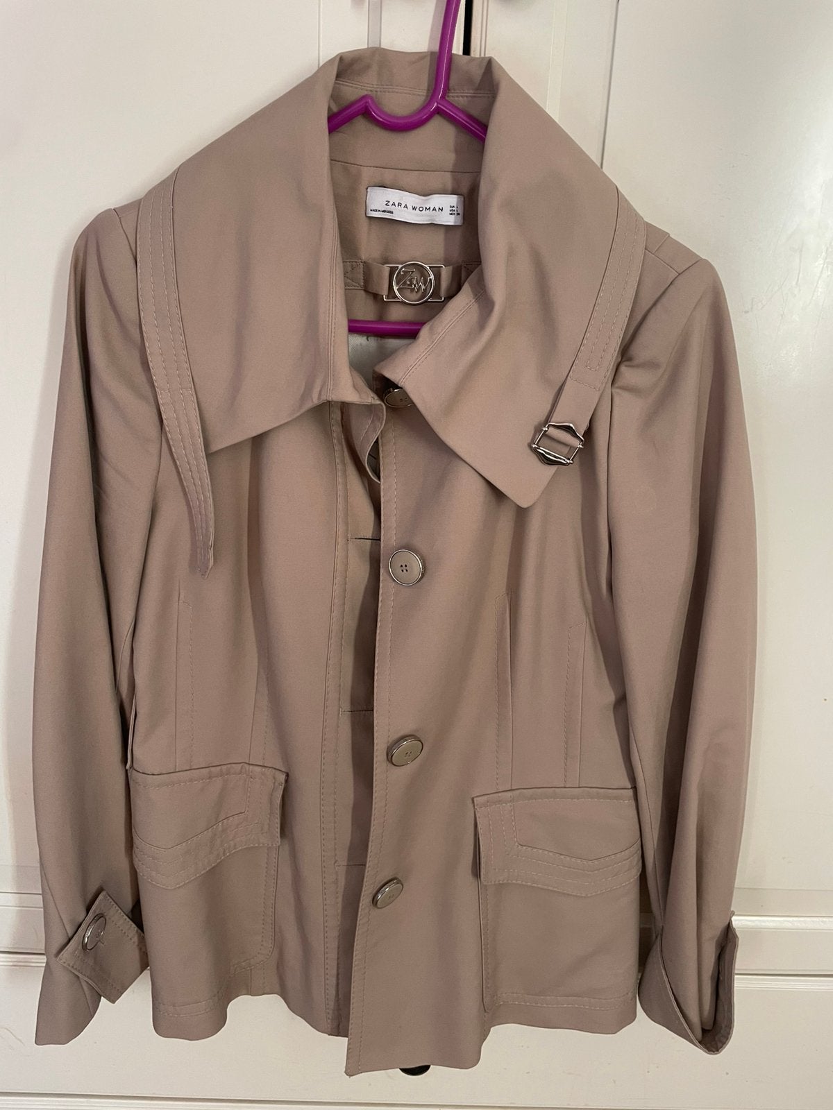 Zara jas L, Maat 38/40 (M), Verzenden, Beige, Nieuw