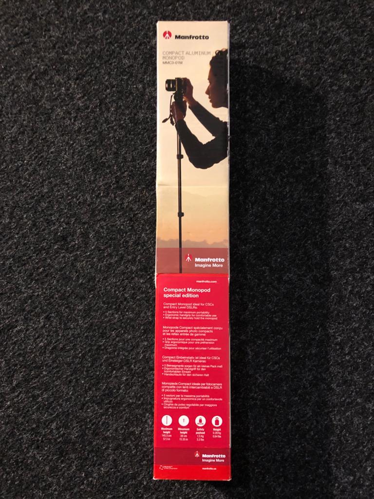 Monopod ‘Manfroto’ incl 3 stuks opzetstuk voor smartphones, Verzenden, Zo goed als nieuw