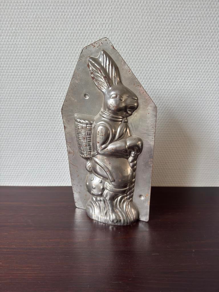 Decoratieve Halve Paashaas Chocolade Mal, Pasen, Brocante, Ophalen of Verzenden, Gebruikt