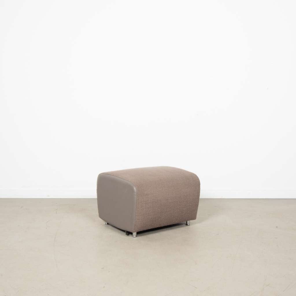 1x Leolux Scylla Hocker Taupe Stof/Leer