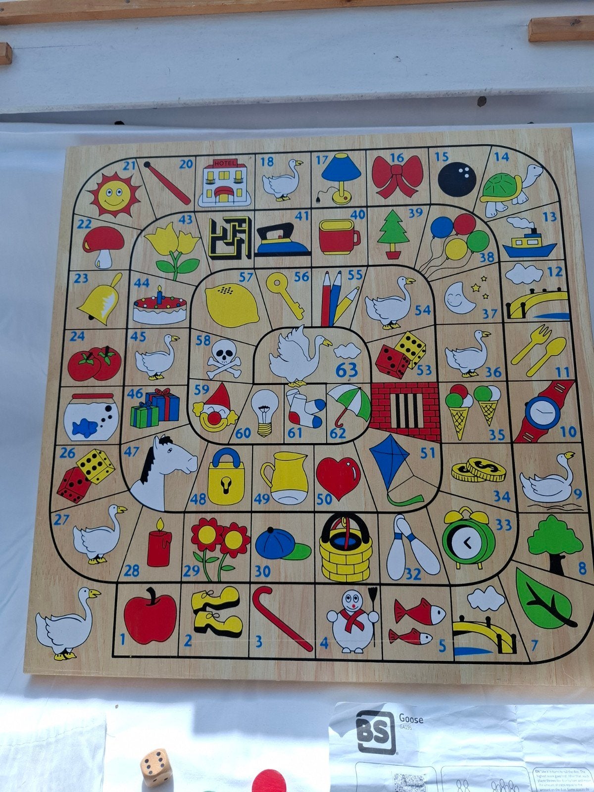 Ganzenbord Houten Spelbord van BuitenSpeel BV, Vijf spelers of meer, Ophalen of Verzenden, Gebruikt, BuitenSpeel BV