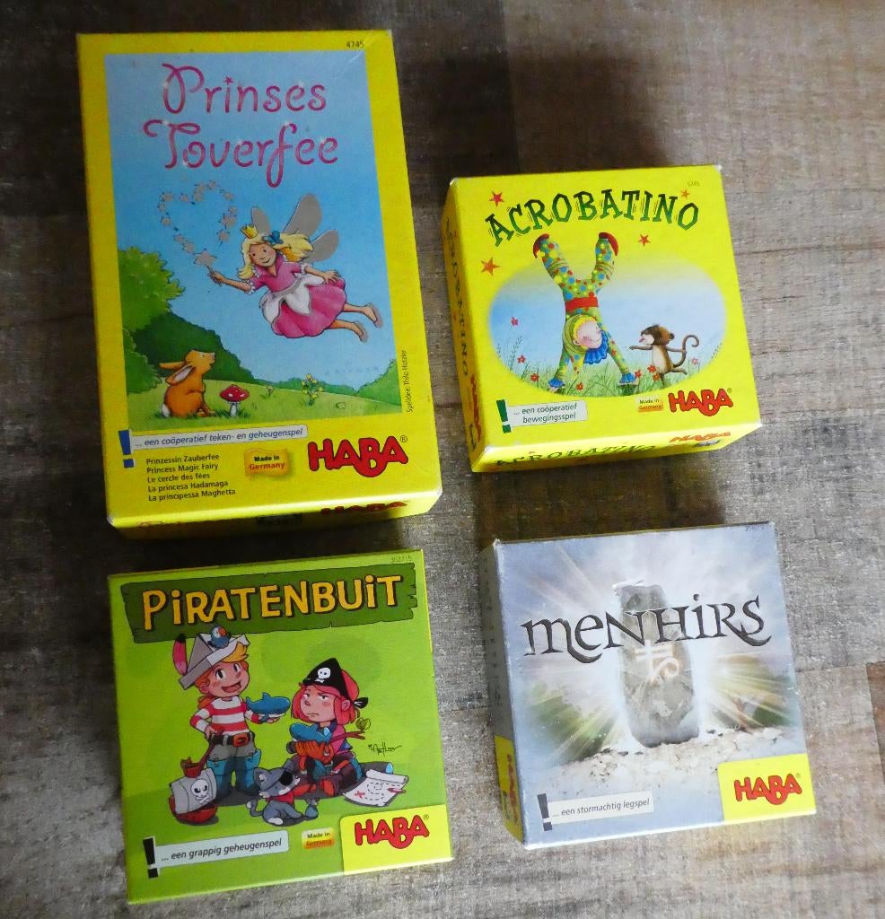 4 Haba spellen vanaf 3 jaar., Een of twee spelers, Ophalen of Verzenden, Zo goed als nieuw, HABA