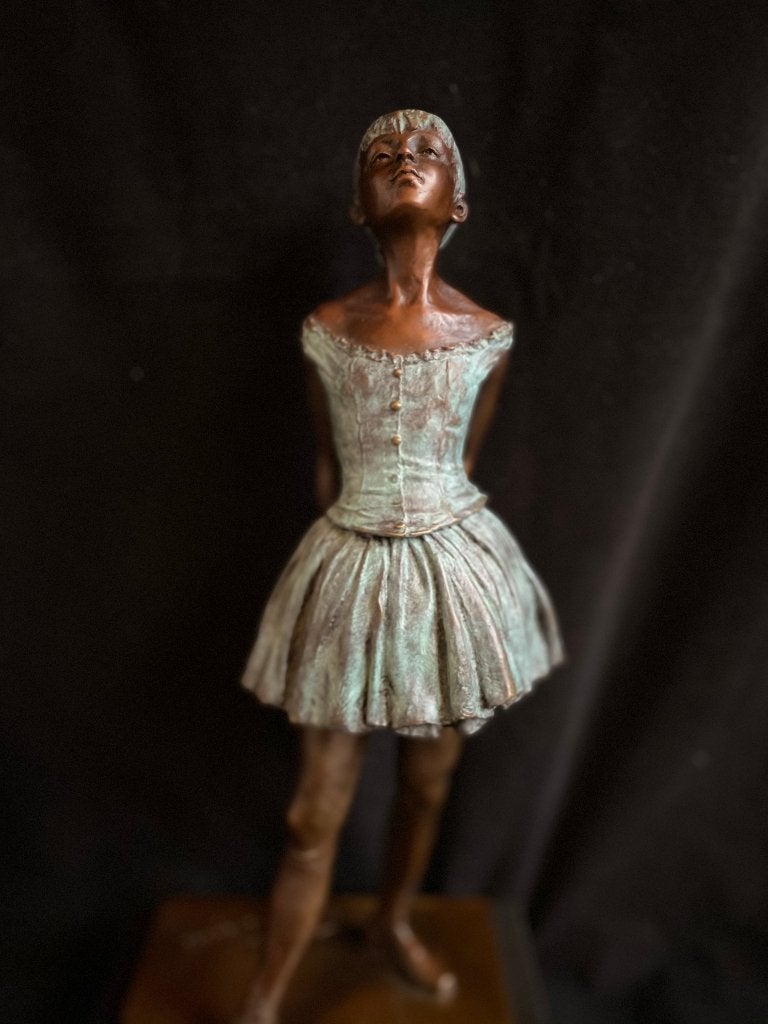 Bronzen ballerina Degas subtiel gekleurd 40cm!! zuiver brons, Ophalen of Verzenden