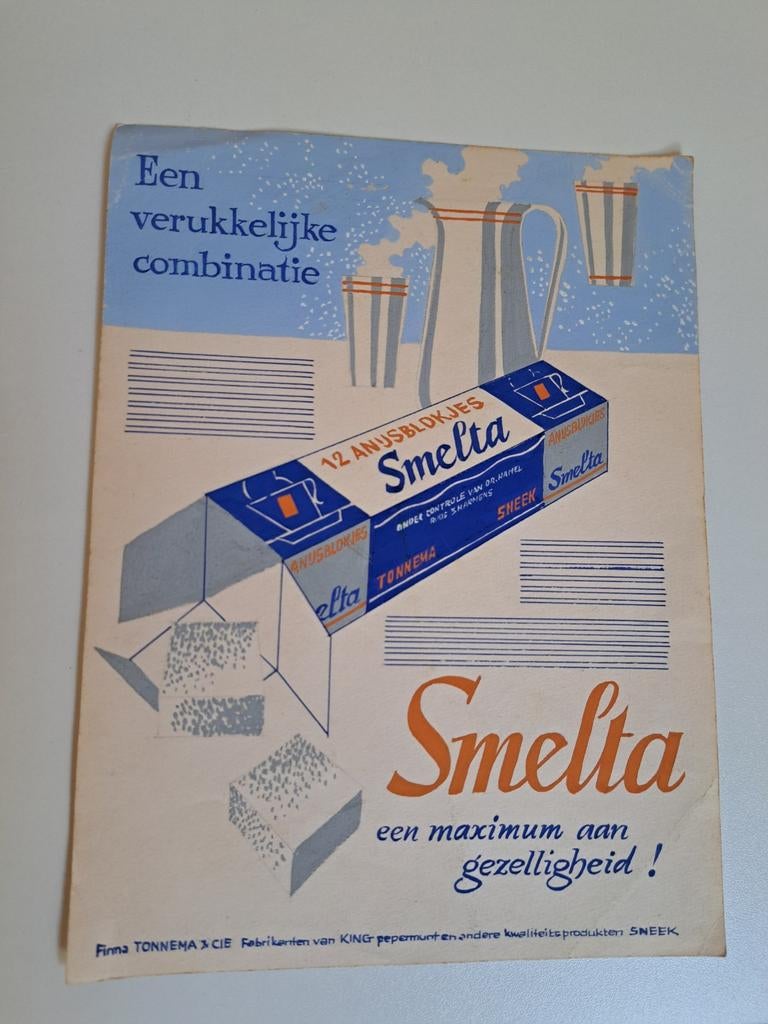 SMELTA reclame kaart, Verzamelen, Merken en Reclamevoorwerpen, Ophalen of Verzenden, Overige typen