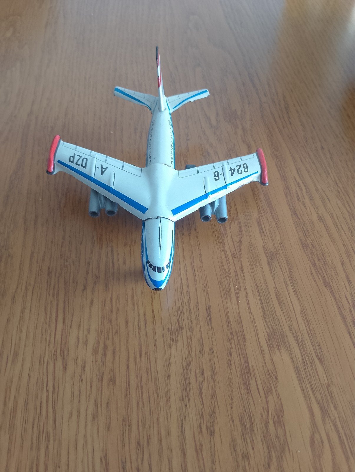 Vintage blikken vliegtuig speelgoed - Orient Air Lines DDR, Antiek en Kunst, Antiek | Speelgoed, Ophalen