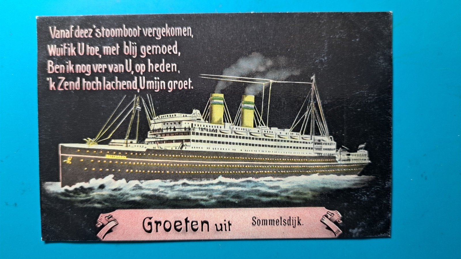 Sommelsdijk,  stoomschip Rotterdam, Verzamelen, Ophalen of Verzenden, Voor 1920, Ongelopen, Zuid-Holland