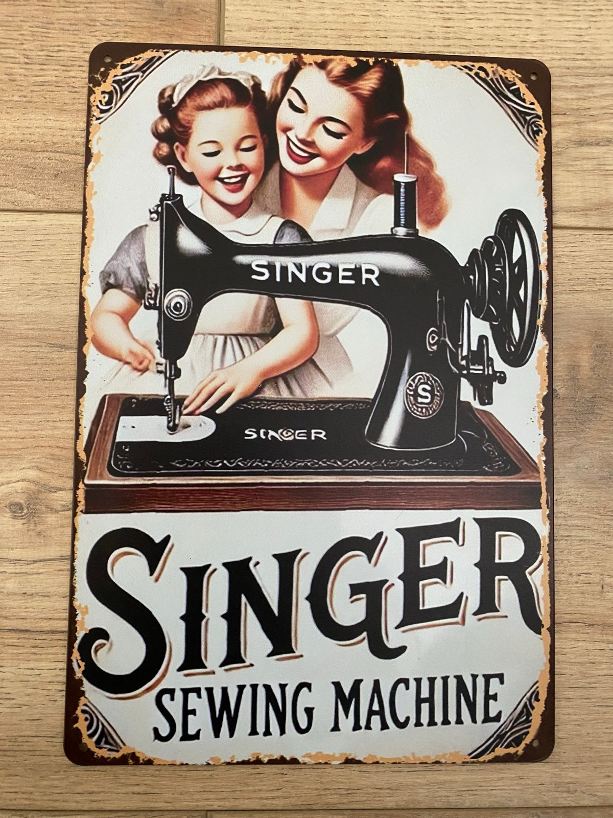 Vintage Singer Naaimachine Reclamebord - Decoratief, Verzenden