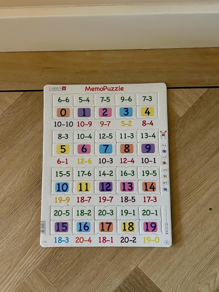 *NIEUW!* Rekenpuzzel minsommen met getallen tot 20 - Larsen, Ophalen of Verzenden, Meer dan 50 stukjes, Nieuw, 4 tot 6 jaar