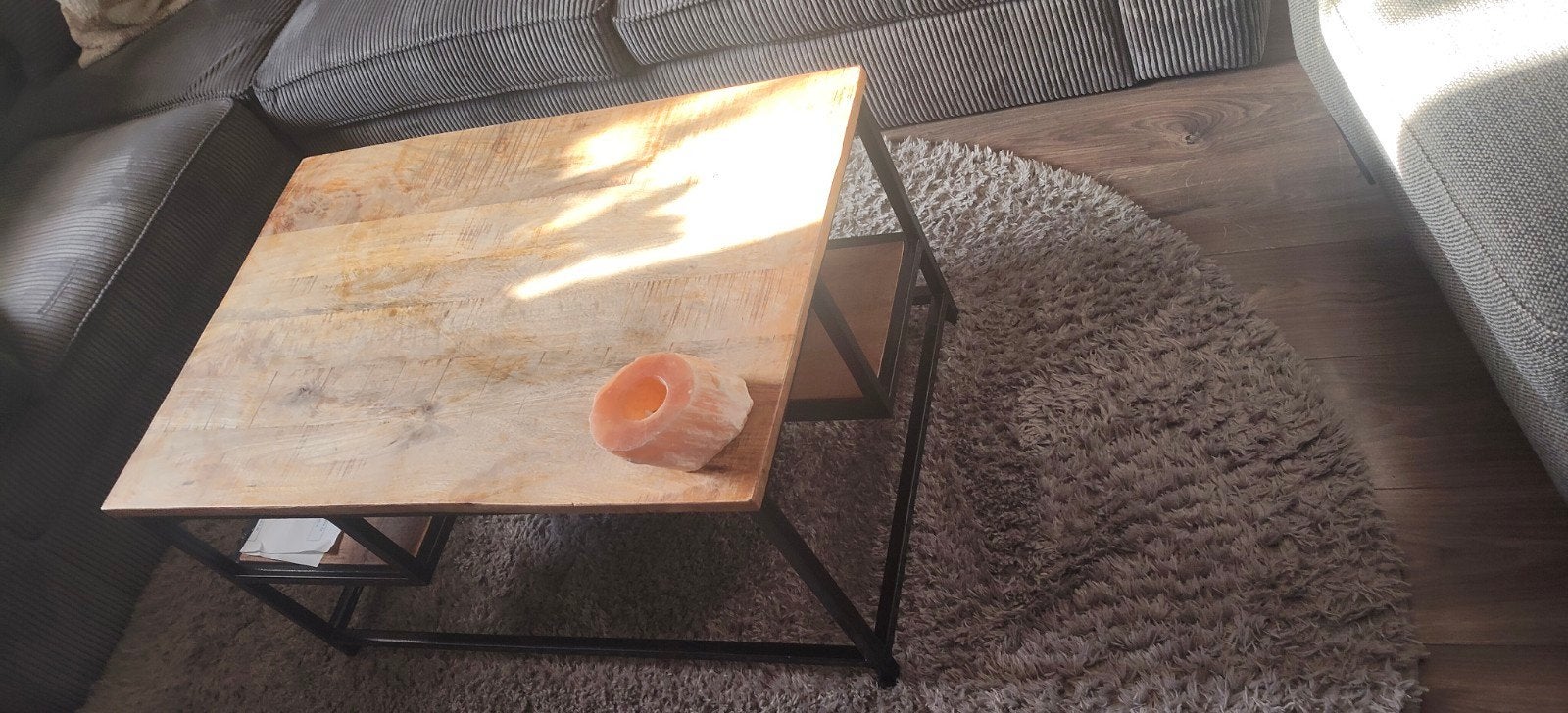 Mango houten salontafel 90x60cm, Gebruikt, 50 tot 100 cm, Rechthoekig, Overige houtsoorten