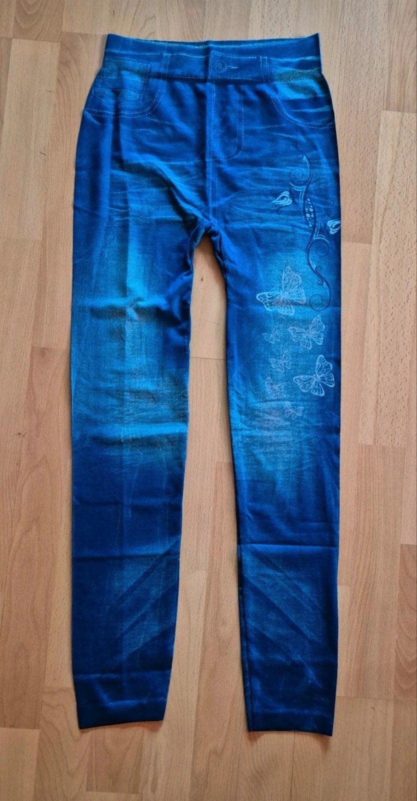 Nieuwe jeanslook legging XS/S, bovenrand 60 cm, Legging, Maat 36/38 (S), Blauw, Nieuw