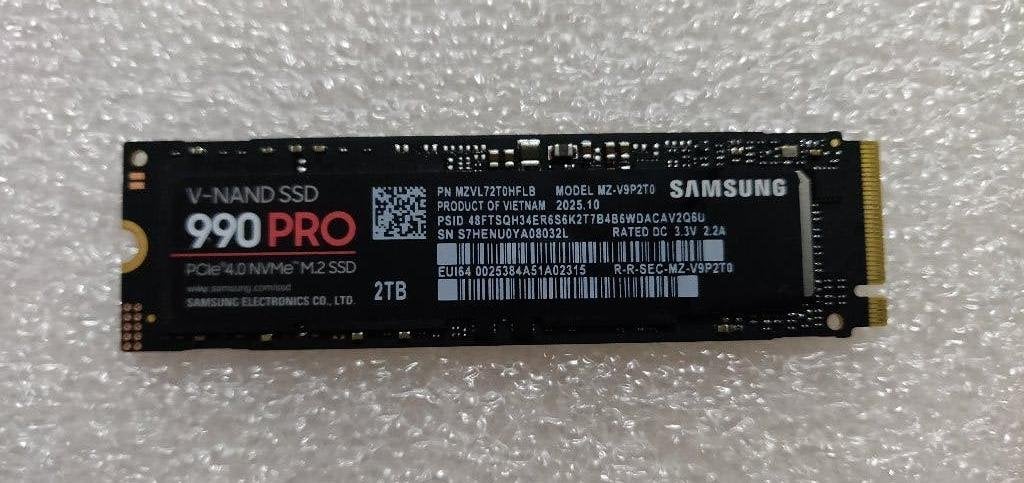 Samsung 990 PRO 2TB | NVMe PCIe 4.0 SSD | 100% Health | 23h, Computers en Software, Harde schijven, Ophalen, Intern, 2TB, Gebruikt