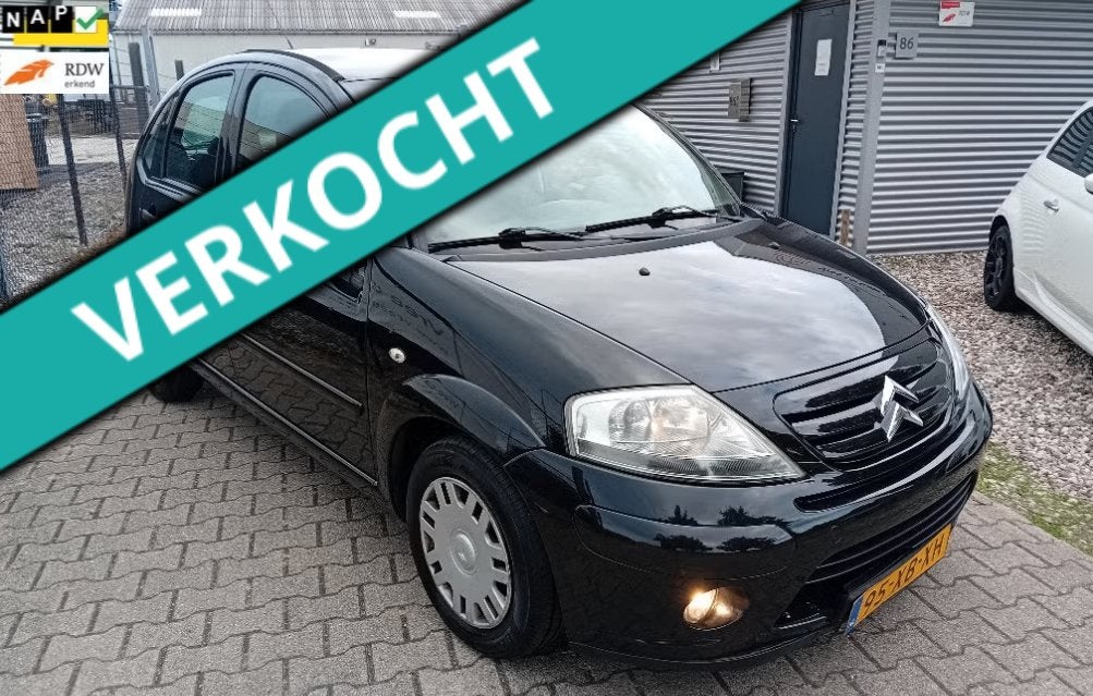 Citroën C3 1.4 I 2007 Zwart 157 DKM!! AIRCO!! TREKHAAK!!, Voorwielaandrijving, 1160 kg, 989 kg, Sound system