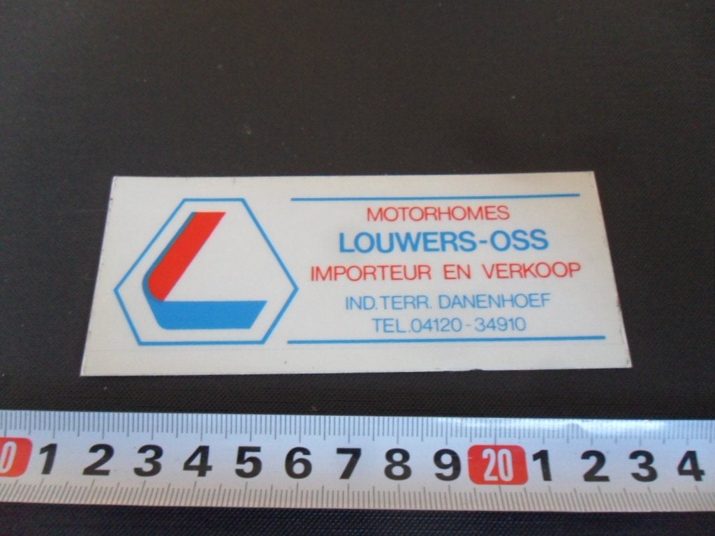 sticker transparant Oss MOTORHOMES LOUWERS importeur Verkoop, Ophalen of Verzenden, Zo goed als nieuw