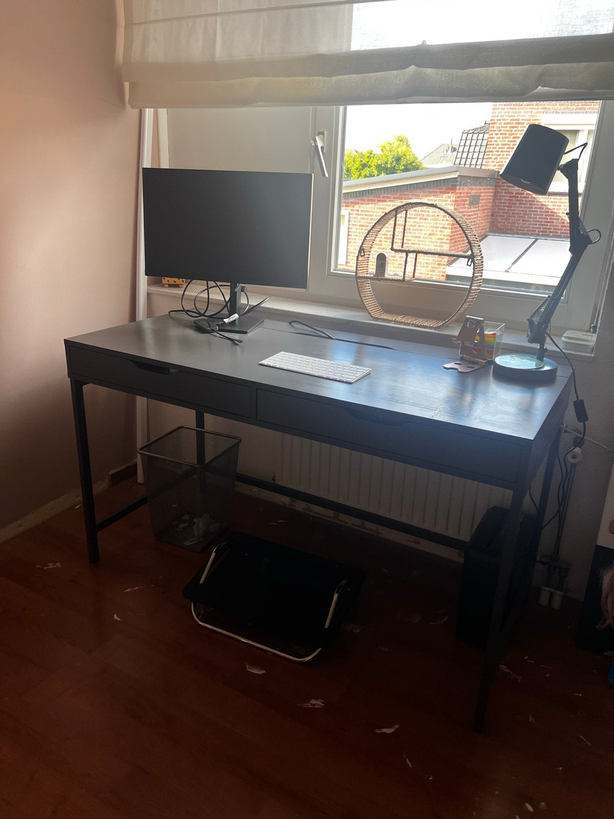 IKEA ALEX Bureau met 2 lades - Grijs, Ophalen, Gebruikt, Met lades, Spaanplaat of MDF