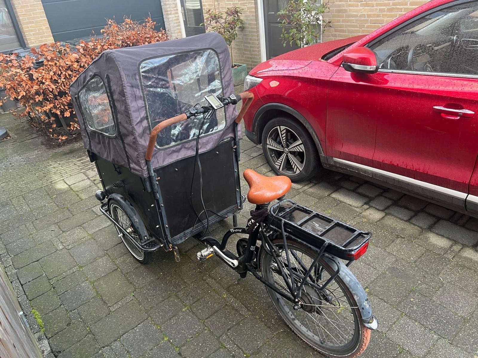 Elektrische bakfiets met huif - Ideaal voor kinderen, Gebruikt, Elektrisch, 2 kinderen, Trommelrem