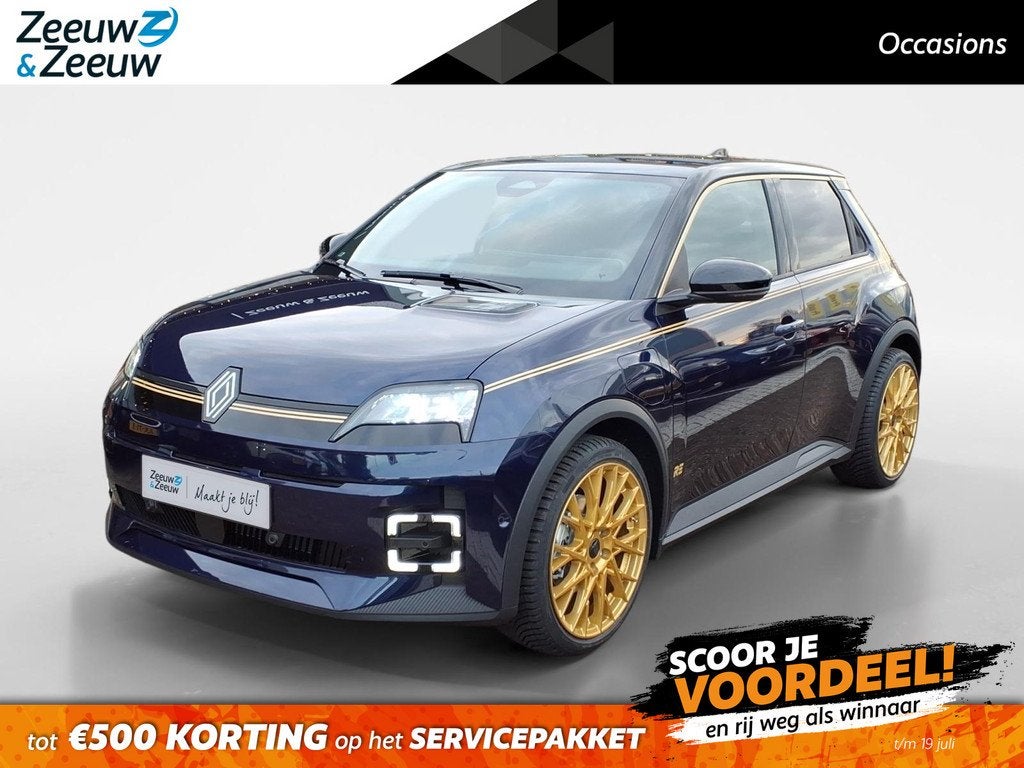 Renault 5 urban range iconic cinq 40 kWh | Bleu d'Or 3/25 |, 12 maanden, Stof, Zwart, Blauw
