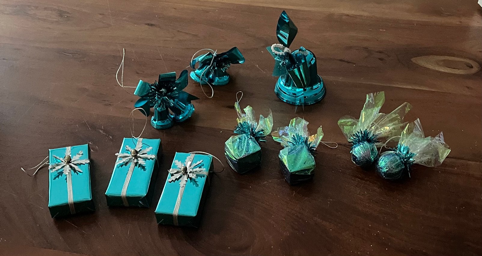 10 vintage blauwe kerstboom versieringen, Ophalen of Verzenden, Zo goed als nieuw