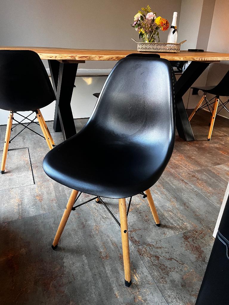 Eetkamerstoelen, Ophalen, Kunststof, Gebruikt, Zwart